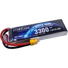 Profuse 7.4 V 2s Lipo Batarya-Pil 3300 Mah 40C