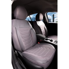 Startcar Nissan Primera Deri Detaylı Oto Koltuk Kılıfı Ön Arka Set Karbon Serisi Füme Scr