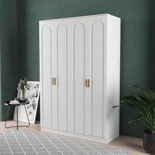 T&B Mila 4 Kapaklı Eko Bazalı Gardırop - Mdf Kapak