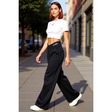 PayBuy Kadın Baskılı Wide Leg Örme Pantolon Fonksiyonel Dayanıklı Kaliteli Konforlu Estetik Rahat