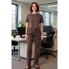 FRM Kadın Vintage Yüksek Bel Düz Paça Denim Pantolon Fonksiyonel Dayanıklı Kaliteli Konforlu Şık