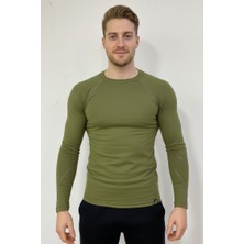 Scorp Thermo-Fit Erkek Termal Içlik Alt Kayak Içliği Bisiklet Yaka Askeri Haki Yeşil