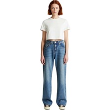 Ersefa Kadın Yüksek Bel Wide Leg Palazzo Jean Fonksiyonel Dayanıklı Kaliteli Konforlu Estetik Şık