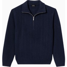 A.p.c Theo Jumper Yüksek Yakalı, Örgü Detaylı %100 Yün Erkek Kazak