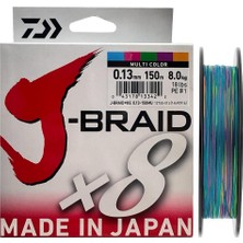 Daiwa J-Braid 8x Multi Color 150 mt 0.13 mm Ip Misina