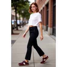 PayBuy Kadın Yüksek Bel Flare Kesim Denim Pantolon Fonksiyonel Dayanıklı Kaliteli Konforlu Modern
