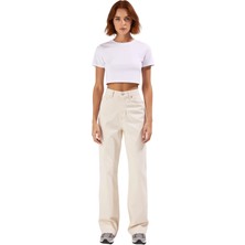 Ersefa Kadın Yüksek Bel Straight Kesim Denim Pantolon Fonksiyonel Dayanıklı Kaliteli Konforlu Şık