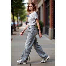 PayBuy Kadın Yüksek Bel Bol Kesim Denim Pantolon Fonksiyonel Dayanıklı Kaliteli Konforlu Estetik Şık