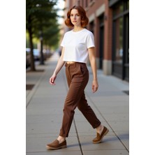 PayBuy Kadın Haki Cigarette Kesim Gabardin Pantolon Fonksiyonel Dayanıklı Kaliteli Konforlu Rahat