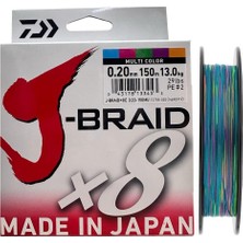 Daiwa J-Braid 8x Multi Color 150 mt 0.20 mm Ip Misina