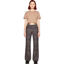 Ersefa Kadın Baskılı Wide Leg Denim Pantolon Fonksiyonel Dayanıklı Kaliteli Konforlu Estetik Spor