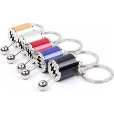 MiraLive Hareketli Araba Vites Anahtarlık Altı Hız Manuel Vites Dişli Shifter Topuzu Metal Anahtarlık (K95)