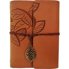 MiraLive Deri Yaprak Desenli Defter