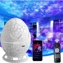 MiraLive Çatlak Dinozor Yumurtası Tasarımlı Projektörlü Gece Lambası Bluetooth Özellikli