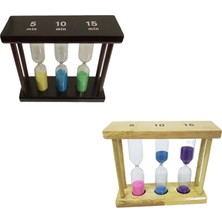 MiraLive 3'lü Ahşap Kum Saati 5-10-15 Dakikalık