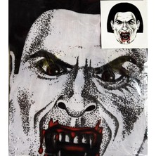 MiraLive Yüze Yapışan Kafaya Tam Geçmeli Streç Kanlı Vampir Maske Bez Maske Model 2-2 (K95)