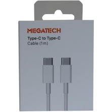 Megatech MG-IP15TT 1mt USB Type-C To Type-C Şarj ve Data Kablosu (Iphone 15 Uyumludur)