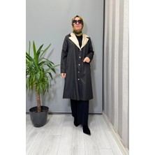 Miss Dalida Çift Taraflı Hafif Yumoş Mont Siyah-Bej T25PF-8012