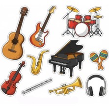 Bsb Müzik Aletleri Telefon Laptop Notebook Tablet Defter Matara Stiker Etiket ST2307
