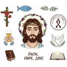 Bsb Hıristiyan Temalı Telefon Laptop Notebook Tablet Defter Matara Stiker Etiket ST2352