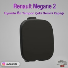 AutoPit 3D Renault Megane 2 Uyumlu Ön Tampon Çeki Demiri Kapağı