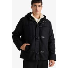 DeFacto Regular Fit Kapüşonlu Çoban Düğmeli İç Cepli Kaşe Mont F5201AX25WN