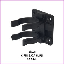 Adilon Baza Klipsi Çiftli 12 Adet Siyah