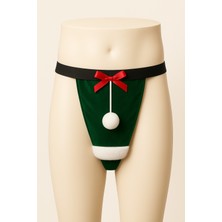 Nsm Kadın Yılbaşı Ponpon Detaylı String, Yılbaşı Noel Baba Sakallı Hediye Kadın String Modeli