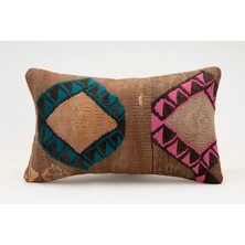 Kilim Wholesale El Yapımı Kilimden Yapılmış Vintage Kırlent Kılıfı, Yün, 30X50 cm