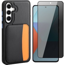 Vendas Samsung Galaxy S25 Fe Kılıf Kartlıklı Zore X-Kart Silikon Kapak + Hayalet Cam Ekran Koruyucu