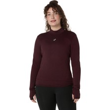 Asics Road Winter Seamless Ls Top Kadın Bordo Tshirt 2012D277-600