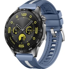 Sneezy Huawei Watch Gt4 46MM Ile Uyumlu Sportstripe Örgü Desen Metal Tokalı Silikon Akıllı Saat Kordonu