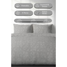 Modalin 4 Parça Çift Kişilik Nevresim Takımı Dijital Baskı Carel Model