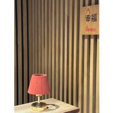 Maison Avf Kırmızı Kadife Süet Kablosuz Pilli Masa Lambası - Alt Parlak Gold