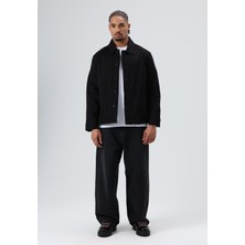 Vamos Boxy Fit Gabardin Ceket Siyah