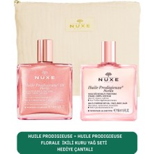 Nuxe Huıle Prodıgıeuse + Huıle Prodıgıeuse Florale  Ikili Kuru Yağ Seti - Hediye Çantalı