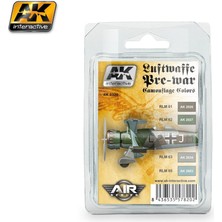Ak Interactive 2320 4X17 Ml. Luftwaffe Pre-War Kamuflaj Renkleri, Akrilik Maket Boyası Seti