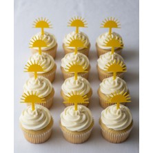 Plywoody Toys and More Güneş Temalı Cupcake Muffin Pasta Süsü 12'li Set