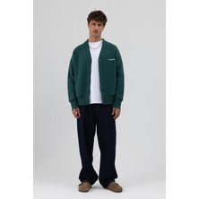 Vamos Oversize Düğmeli Sweatshirt Nefti