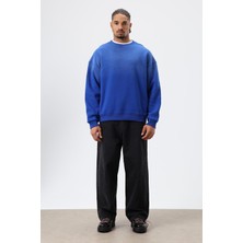 Vamos Yıkamalı Taş Detaylı Oversize Sweatshirt Saks