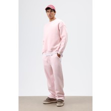 Vamos Yıkamalı Baggy Eşofman Alt Pembe