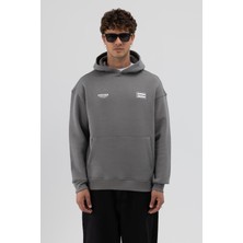 Vamos Oversize Arka Baskılı Sweatshirt Füme
