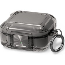 Caseonn Samsung Galaxy Buds Live - Buds Pro Kılıf Transparan Emniyet Kilitli Füme