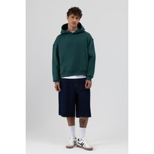 Vamos Basic Kapüşonlu Boxy Fit Sweatshirt Nefti