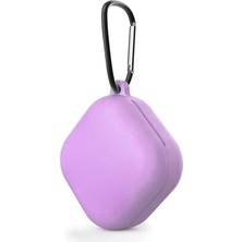 Caseonn Samsung Galaxy Buds Fe - Buds Core Kılıf Askı Aparatlı Mat Silikon Lila