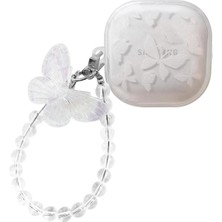 Caseonn Samsung Galaxy Buds Fe - Buds Core Kılıf Figürlü 3D Kelebek Şeffaf