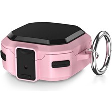 Caseonn Samsung Galaxy Buds Live - Buds Pro Kılıf Güvenlik Kilitli Military Tank Pembe