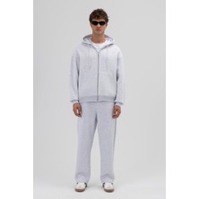 Vamos Basic Fermuarlı Oversize Kapüşonlu Sweatshirt Karmelanj