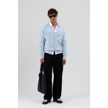 Vamos Oversize Düğmeli Sweatshirt Bebe Mavi