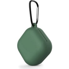 Caseonn Samsung Galaxy Buds 2 - Buds 2 Pro Kılıf Askı Aparatlı Mat Silikon Yeşil